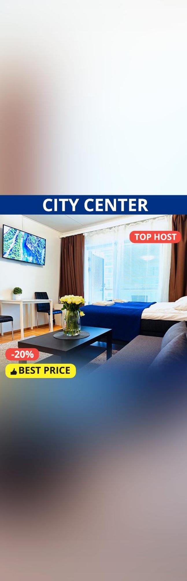 City Center 1R Studio With Perfect View, Parking Oulu Luaran gambar